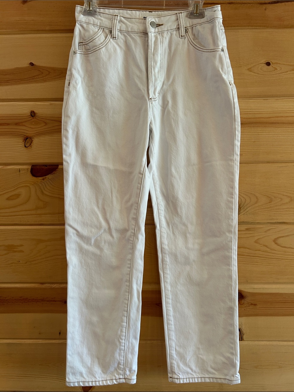ROLLA'S Women’s White Straight Leg Jeans, Button Fly, Size 8